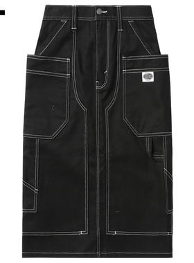 IT GROUNDZERO女装牛仔半身裙新款甜酷工装风开叉中长裙007010