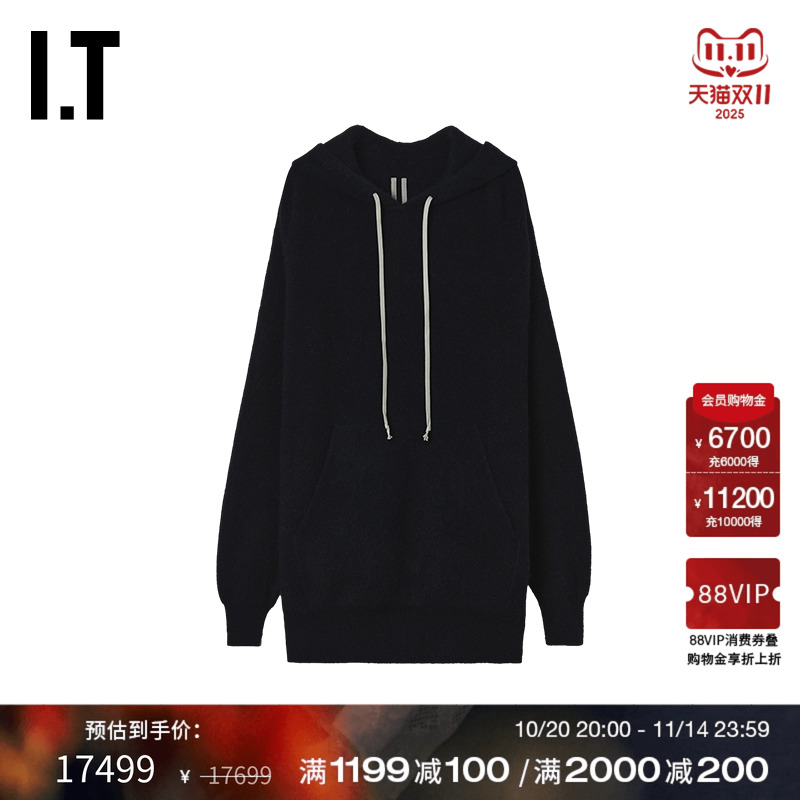 ITRickOwens中长款连帽针织衫