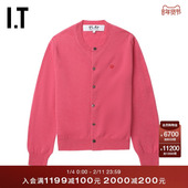 CDG GARCONS川久保玲情侣款 PLAY COMME des 圆领羊毛针织开衫