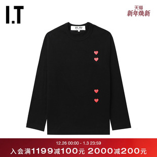 COMME des GARCONS川久保玲情侣款 圆领长袖 PLAY 基础款 T恤 CDG