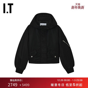 连帽拉链夹克新款 STUDIO女装 帅气酷感棉服外套665682XP STAND