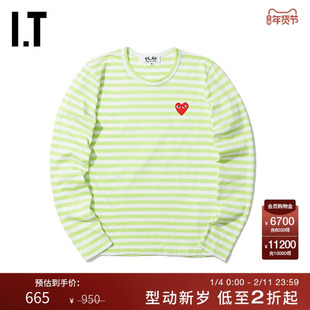 IT CDG PLAY COMME des GARCONS川久保玲 冬女装条纹长袖T恤