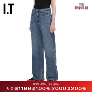 bone女装 宽松牛仔长裤 新款 仔裤 水洗磨白直筒裤 RIF1FRXQ rag