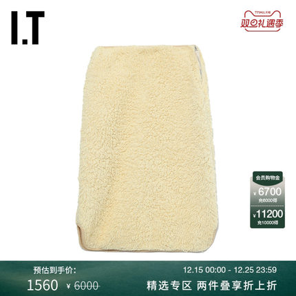 IT JIL SANDER女装仿羊羔绒半身裙新款复古时髦毛绒直筒裙0011XL