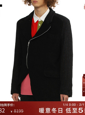 IT CDG COMME des GARCONS HOMME DEUX男装不规则斜拉链西装夹克