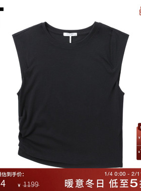 IT rag & bone女装不对称缩褶背心新款简约休闲无袖上衣25PT00XP