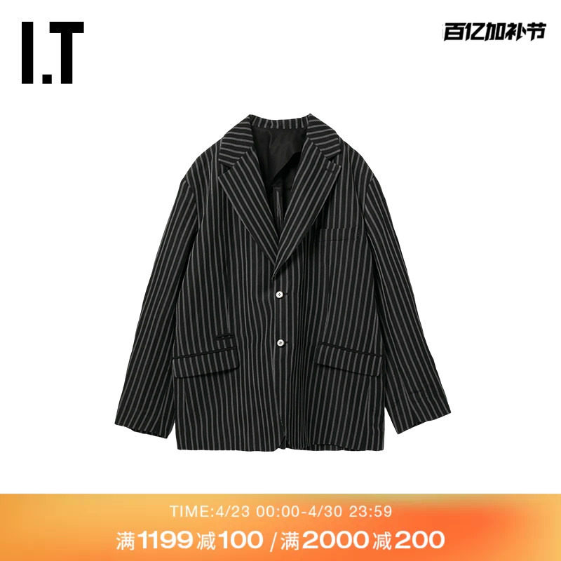 IT WILLY CHAVARRIA男装竖条纹西装夹克新款质感型男廓形西服外套