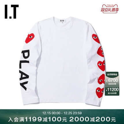 IT CDG PLAY COMME des GARÇONS川久保玲女装长袖T恤潮流爱心印
