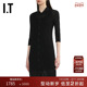 性感时髦含内搭修身 短裙 七分袖 针织连衣裙新款 HELMUT LANG女装