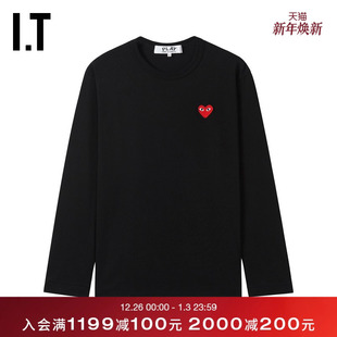 COMME PLAY des GARCONS川久保玲情侣款 T恤 爱心缝饰长袖 CDG