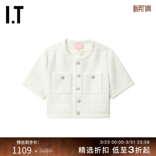 花呢夹克新款 露脐短袖 时髦质感合身短外套JK7306AO BAPY女装