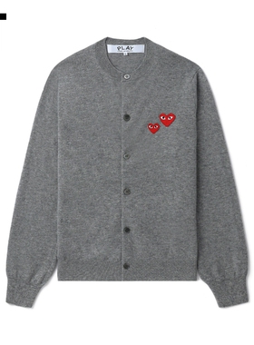 IT CDG PLAY COMME des GARCONS川久保玲情侣款圆领羊毛针织开衫