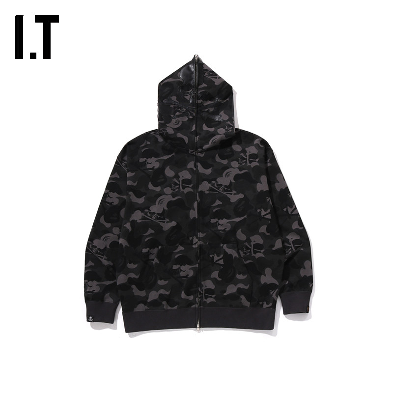 IT MASTERMIND VS BAPE男装连帽拉链卫衣迷彩外搭M908151O