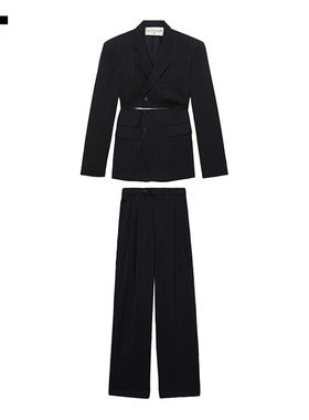 IT HAVRE STUDIO女装西装三件套新款短款西装短裙长裤套装SSS24XM