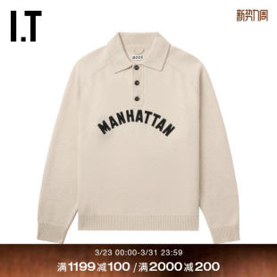 简约文艺翻领羊毛衫 新款 polo领针织衫 毛衣4KT008MN BODE男装