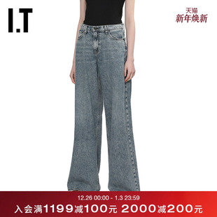 bone女装 阔腿裤 牛仔裤 随性复古宽松长裤 新款 THH1FTXQ rag