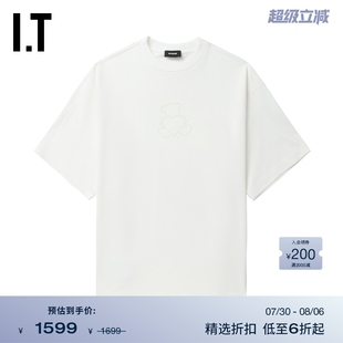 We11Done女装 T恤新款 宽松短袖 780UIVXN 简约时尚 小熊缀饰半袖
