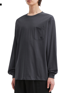 IT Evisen Skateboards男装纯色长袖T恤新款简约休闲圆领内搭上衣