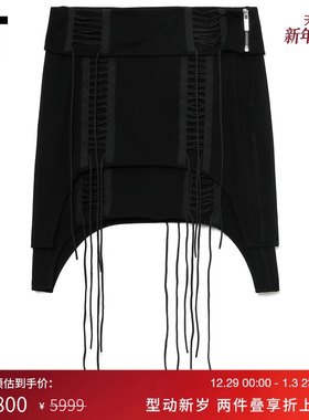 IT HELMUT LANG女装不规则半身裙新款甜酷辣妹风袢带装饰叠层短裙