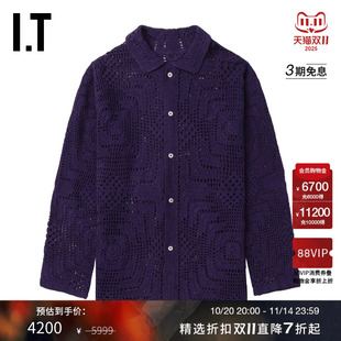 新款 衬衫 钩针编织长袖 复古时髦排扣镂空上衣4KT039MN BODE男装