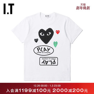 COMME PLAY des GARÇONS川久保玲女装 T恤logo爱心印 短袖 CDG