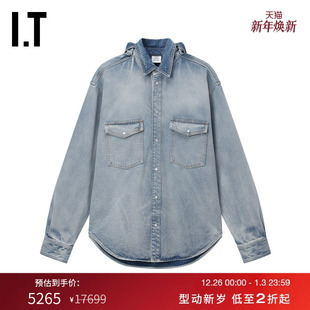 潮流工装 翻领牛仔衬衫 风水洗磨白上衣SH810NMN VETEMENTS男装
