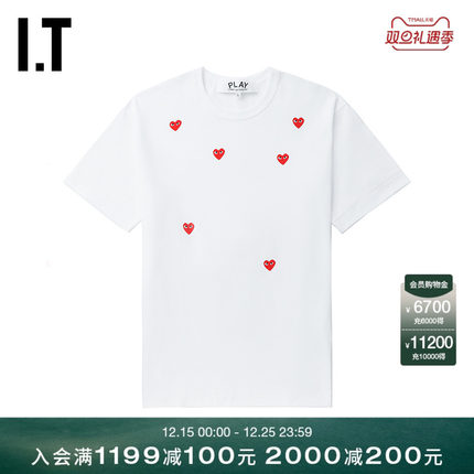 IT CDG PLAY COMME des GARCONS川久保玲情侣款基础款圆领短袖T恤