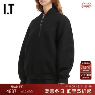 IT JACQUEMUS女装羊毛呢棒球夹克新款简约质感呢子拉链外套00104X