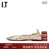 JIL 缩褶小皮鞋 SANDER女款 单鞋 复古时尚 平底鞋 新款 0016P32N