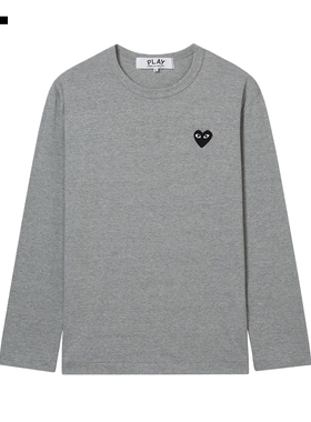IT CDG PLAY COMME des GARCONS川久保玲情侣款爱心缝饰长袖T恤