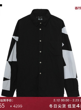 IT CDG COMME des GARCONS HOMME BLACK情侣款几何色块拼接衬衫