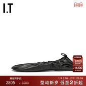 JIL 缩褶小皮鞋 SANDER女款 单鞋 复古时尚 平底鞋 新款 0016P58N