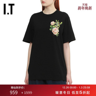 宽松短袖 Rocha女装 T恤新款 花卉图案装 5195P3XP 饰半袖 Simone