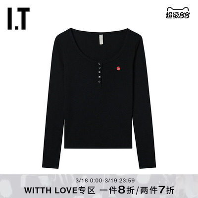 ITWITTHLOVE大圆领长袖T恤