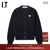 CDG GARCONS川久保玲情侣款 PLAY COMME des 圆领羊毛针织开衫