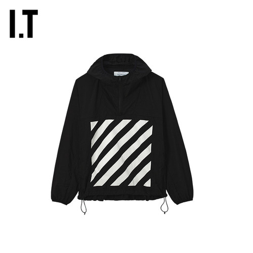 OFF-WHITE™半拉链连帽夹克