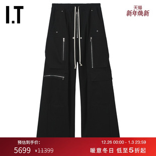 阔腿裤 工装 裤 帅气街潮饰拉链宽松拖地长裤 Owens男装 新款 Rick