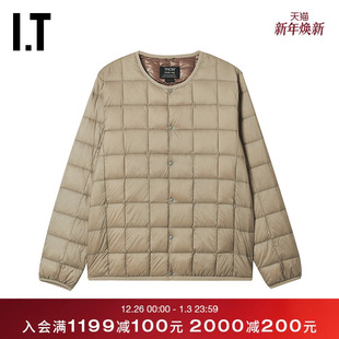 时尚 圆领羽绒外套新款 质感方格绗缝羽绒服N104OSMP TAION男装