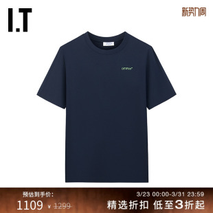 WHITE™情侣装 饰半袖 新款 T恤酷感潮流双箭头图案装 圆领短袖 OFF