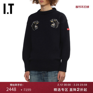 IT JUNYA WATANABE男装圆领针织衫新款动物图案刺绣毛衣WPN901MP