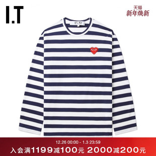 COMME PLAY des GARCONS川久保玲情侣条纹长袖 T恤清爽时尚 CDG