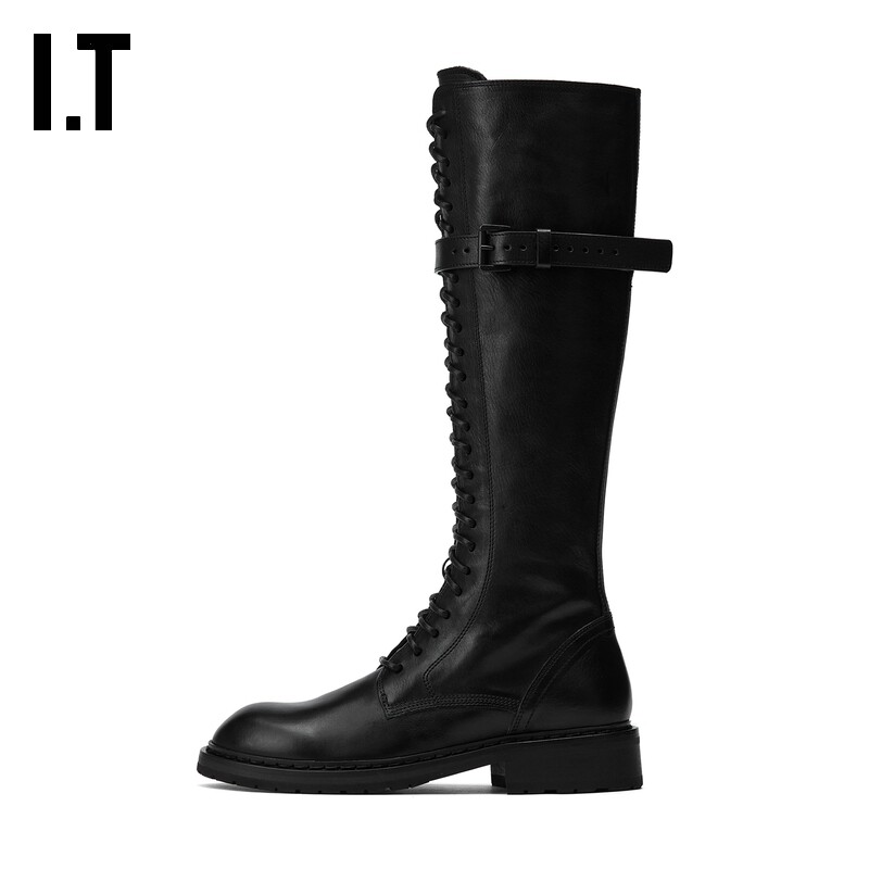 IT Ann Demeulemeester女款高筒靴帅气时髦骑士靴小腿靴C02380J