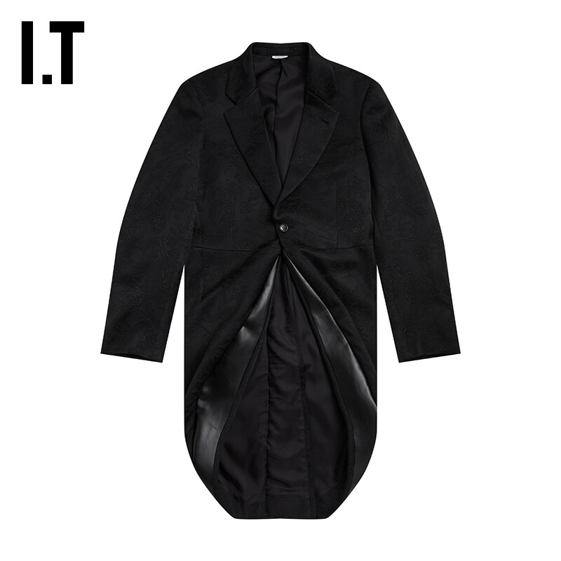 IT CDG COMME des GARÇONS HOMME PLUS男装西装外套提花拼接设计