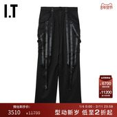 饰休闲裤 WR2202XL 新款 甜酷时髦多绊带装 R13女装 宽松直筒长裤