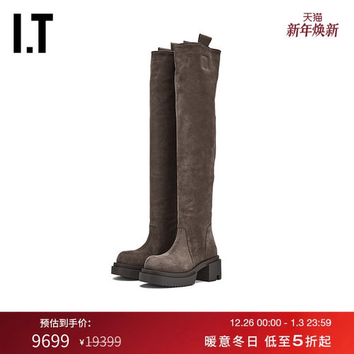 ITRickOwens粗跟厚底过膝靴