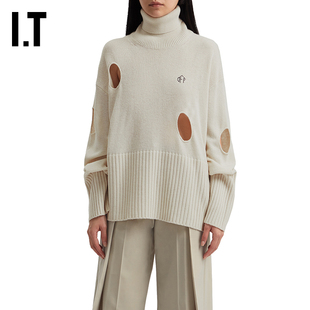 IT OFF-WHITE™女装高领镂空针织衫毛衣023101XH