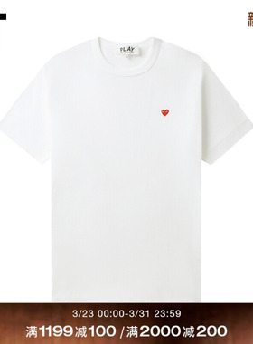 IT CDG PLAY COMME des GARCONS川久保玲情侣爱心logo装饰短袖T恤