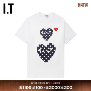 COMME PLAY des GARCONS川久保玲情侣波点爱心装 T恤 饰短袖 CDG