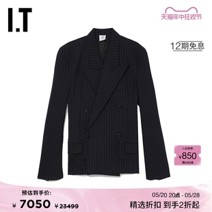 廓形条纹西装 外套新品 VETEMENTS女装 摩登复古西服夹克JA455NXK