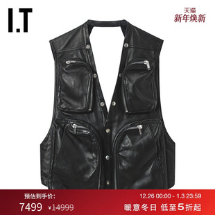 酷感有型立体口袋装 皮质马甲新款 Owens男装 饰背心外搭 Rick